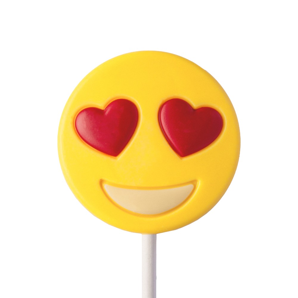 smiley heart milk chocolate lollipop
